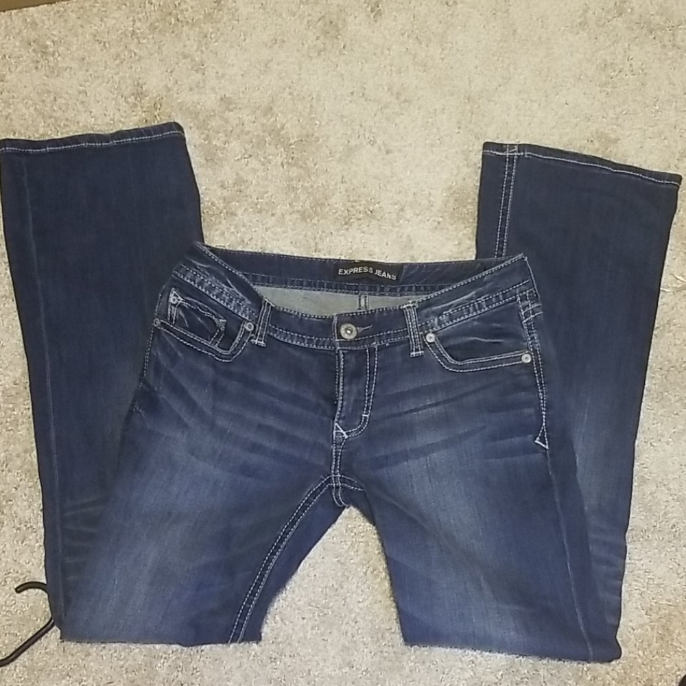 Express Stella Low Rise Boot Cut Jeans